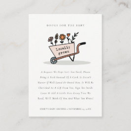 Niedliche Blumenkochbücher für Babydusche Begleitkarte