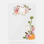 Niedliche Blumenkürbis Begrüßung Babydusche Acrylschild (Vorderseite)