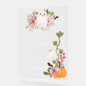 Niedliche Blumenkürbis Begrüßung Babydusche Acrylschild (Winkel)