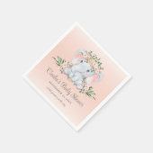 Niedliche Blumenlephant Baby Girl Babydusche Serviette (Ecke)