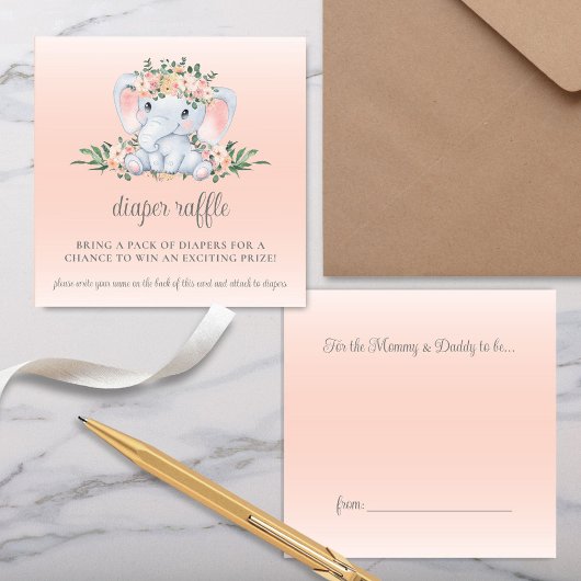 Niedliche Blumenlephant Babydusche Buchanfrage Begleitkarte