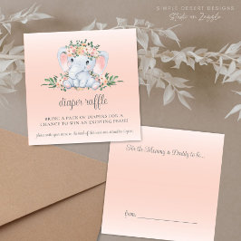 Niedliche Blumenlephant Babydusche Windelwanne Begleitkarte