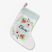 Niedliche Blumenmädchen Aquarellfarben Blume und N Kleiner Weihnachtsstrumpf (Vorderansicht (hängend))