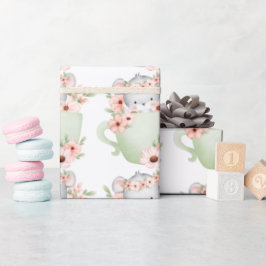 niedliche Blumenmaus Geschenkpapier