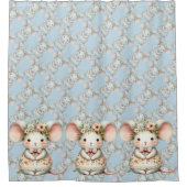 Niedliche Blumenmousse Blume Krone Duschvorhang (Vorderseite)