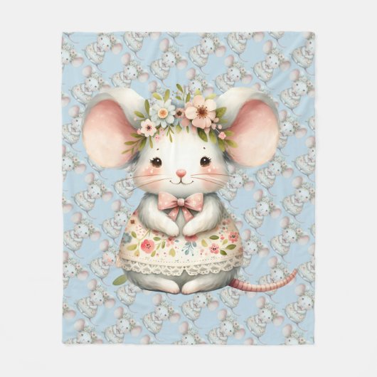 Niedliche Blumenmousse Blume Krone Fleecedecke (Vorderseite)