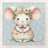 Niedliche Blumenmousse Blume Krone Glasuntersetzer (Vorderseite)