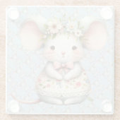 Niedliche Blumenmousse Blume Krone Glasuntersetzer (Rückseite)