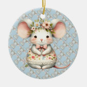 Niedliche Blumenmousse Blume Krone Keramik Ornament (Vorne)