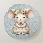 Niedliche Blumenmousse Blume Krone Rundes Kissen (Vorderseite)