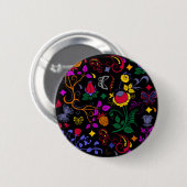 Niedliche Blumenmuster Button (Vorne & Hinten)