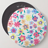 Niedliche Blumenmuster Button (Vorne & Hinten)