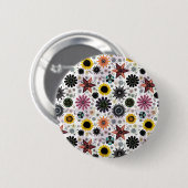 Niedliche Blumenmuster Button (Vorne & Hinten)