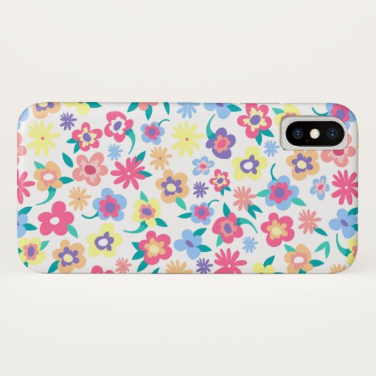 Niedliche Blumenmuster Case-Mate iPhone Hülle (Rückseite (Horizontal))