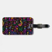 Niedliche Blumenmuster Gepäckanhänger (Rückseite horizontal)