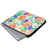 Niedliche Blumenmuster Laptopschutzhülle (Vorne Knopf)