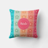 Niedliche Blumenmuster Personalisiert Kissen (Rückseite)