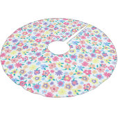 Niedliche Blumenmuster Polyester Weihnachtsbaumdecke (Schrägansicht)