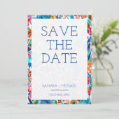 Niedliche Blumenmuster Save the Date (Stehend Vorderseite)