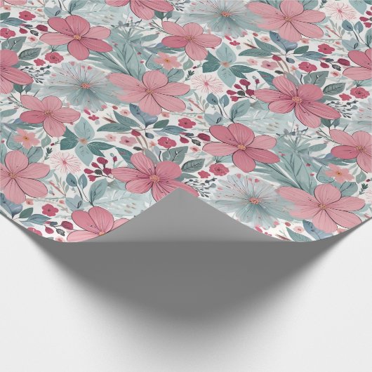 Niedliche Blumenpastete Geschenkpapier (Ecke)