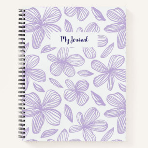 Niedliche Blumenpastete Lila Monogramm Notizblock
