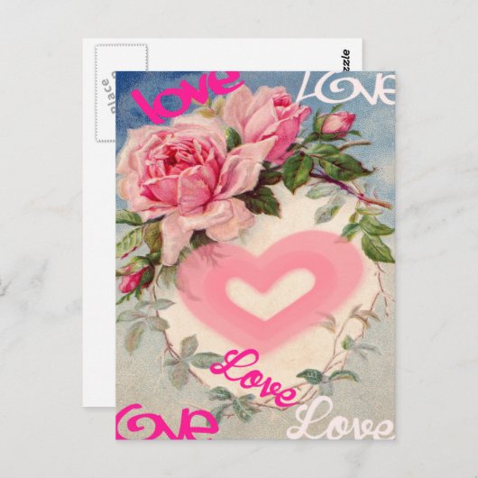 niedliche Blumenpost-Karte, Liebe Postkarte (Vorne/Hinten)
