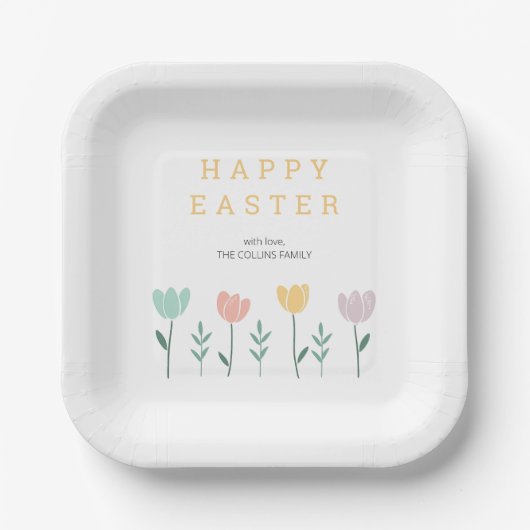 Niedliche Blumenpracht Moderne Blume Ostern Party Pappteller (Vorderseite)