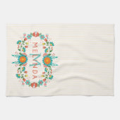 Niedliche Blumenrahmen Geschirrtuch (Horizontal)