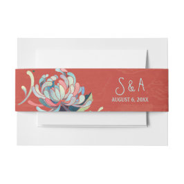 Niedliche blumenreiche Hochzeitsmonogramme Einladungsbanderole