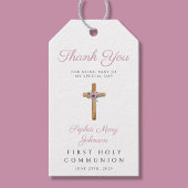 Niedliche Blumenrosa Cross Girl Erste Kommune Geschenkanhänger
