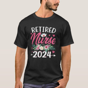 Niedliche Blumenruhestandskur 2024 Krankenpflege T-Shirt
