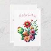 Niedliche Blumenschildkröte Danke Note Card (Vorne/Hinten)