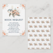 Niedliche Blumenschildkrötendusche Buchanfrage Begleitkarte (Vorne/Hinten)