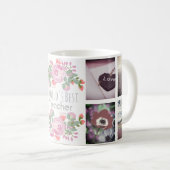 Niedliche, blumenspezifische Monogramm und Bilder Kaffeetasse (VorderseiteRechts)