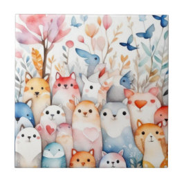 Niedliche Blumentiere niedliche Gestaltung Fliese