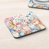 Niedliche Blumentiere niedliche Gestaltung Getränkeuntersetzer (Linke Seite)