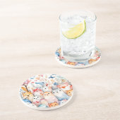 Niedliche Blumentiere niedliche Gestaltung Getränkeuntersetzer (Seite)