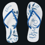 Niedliche Blumenzwiebeln Badesandalen<br><div class="desc">Niedliche blaue Blumenbraut flip Flops für Braut zu sein,  große personalisierte Brautparty Geschenke.</div>