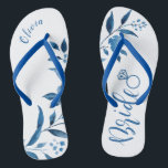 Niedliche Blumenzwiebeln Badesandalen<br><div class="desc">Niedliche blaue Blumenbraut flip Flops für Braut zu sein,  große personalisierte Brautparty Geschenke.</div>