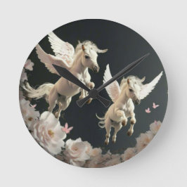 Niedliche Blumenzwiebeln, die kleine Pony Round Cl Runde Wanduhr