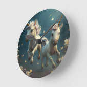 Niedliche Blumenzwiebeln, die kleine Pony Round Cl Runde Wanduhr (Winkel)