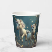 Niedliche Blumenzwiebeln fliegen wenig Pony Papier Pappbecher (Rückseite)