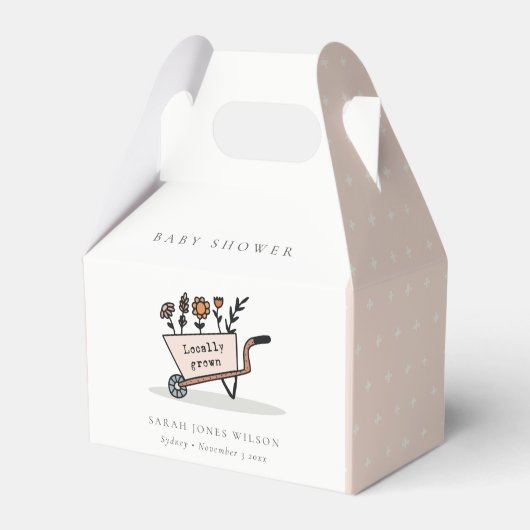 Niedliche Blush Blumenkartentoilettendusche Geschenkschachtel (Vorderseite)