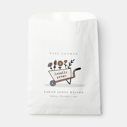 Niedliche Blush Blumenkartentoilettendusche Geschenktütchen (Vorderseite)