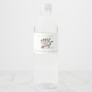 Niedliche Blush Blumenkartentoilettendusche Wasserflaschenetikett
