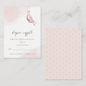 Niedliche Blush Butterfly Diaper Raffle Babydusche Begleitkarte (Vorne/Hinten)