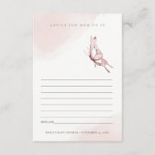 Niedliche Blush-Butterfly-Empfehlung für Mum Baby- Begleitkarte (Vorderseite)