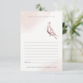 Niedliche Blush-Butterfly-Empfehlung für Mum Baby- Begleitkarte (Stehend Vorderseite)