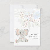 Niedliche Blush Elephant Aquarellfarben Dankeskarte (Vorderseite)