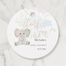 Niedliche Blush Elephant Aquarellfarben Geschenkanhänger